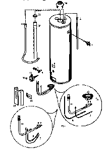 65 Gallon High Altitude Diagram and Parts List for 153338611  Kenmore Water Heater