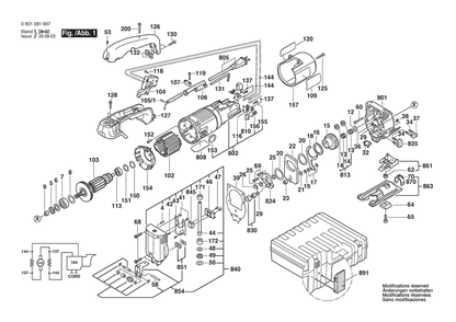 Section 1 Diagram and Parts List for GST60 0601581667 Bosch Jig Saw
