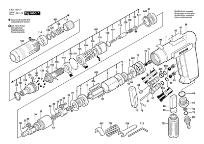 Section 1 Diagram and Parts List for 0607453427  Bosch Screwdriver