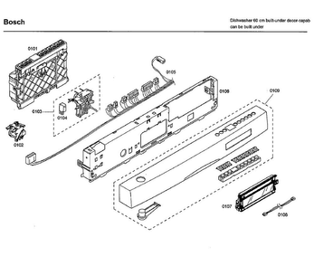 Control Panel Diagram and Parts List for SHE66C02UC 38 Bosch Dishwasher