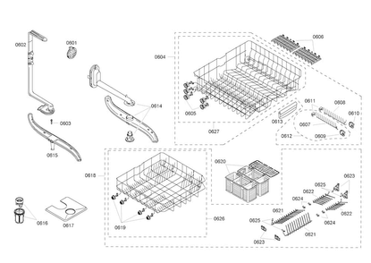 Rack Assy Diagram and Parts List for SHE46C06UC 48 Bosch Dishwasher