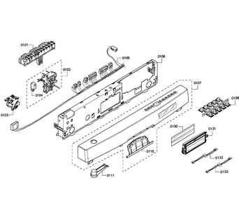 Control Panel Diagram and Parts List for SHE68R52UC 67 Bosch Dishwasher