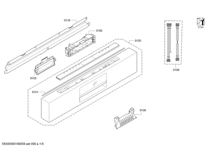 Diagram 1 Diagram and Parts List for SHE9ER55UC-50  Bosch Dishwasher