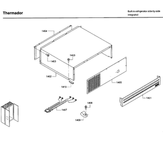 Panel Diagram and Parts List for T42BD820NS 00 Thermador Refrigerator