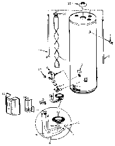 Replacement Parts Diagram and Parts List for 153334152  Kenmore Water Heater