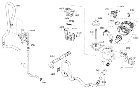 Pump Diagram and Parts List for SHX4ATF5UC 14 Bosch Dishwasher