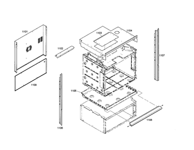 Housing/side Trim Diagram and Parts List for PODMW301-01  Thermador Wall Oven
