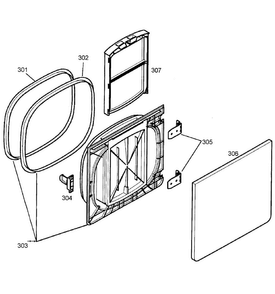 Door Assy Diagram and Parts List for WTA3500UC 10 Bosch Dryer