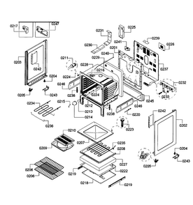 Oven Assy Diagram and Parts List for HES3053U 09 Bosch Range
