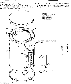 Non-functional Replacement Parts Diagram and Parts List for 153310370  Kenmore Water Heater
