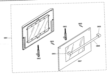 Door Assy Diagram and Parts List for PRD366EHU03  Thermador Range