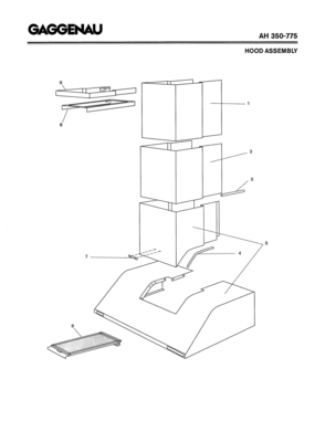 01 - HOOD ASSEMBLY Diagram and Parts List for AH350-775  Bosch Range Hood