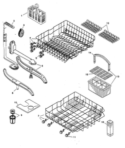 Racks Diagram and Parts List for SHU3306UC 11 Bosch Dishwasher