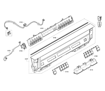 Control Panel Diagram and Parts List for SHE53T55UC 02 Bosch Dishwasher
