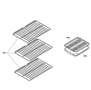Shelfs Diagram and Parts List for HBL3460UC 03 Bosch Wall Oven