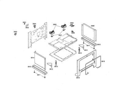 Cooling Fan/Panels Diagram and Parts List for PDR364GDZS 02 Thermador Range