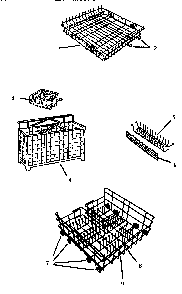 Basket Assemblies Diagram and Parts List for WCTD5500  Thermador Dishwasher