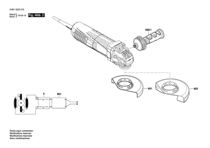 Diagram 2 Diagram and Parts List for GWX13-60PD 3 601 GC2 010 Bosch Angle Grinder