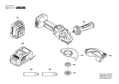 Section 2 Diagram and Parts List for 3601JM60B2  Bosch Angle Grinder