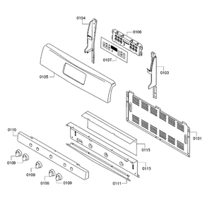 Control Panel Diagram and Parts List for HGS5053UC 08 Bosch Range