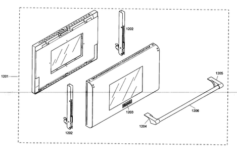 Large Oven Door Diagram and Parts List for PRD484ECG02  Thermador Range