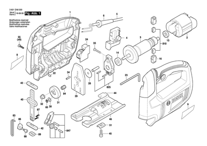 Diagram Diagram and Parts List for 3601EA8080  Bosch Jig Saw