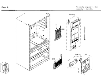 Evap Diagram and Parts List for B21CL81SNS 01 Bosch Refrigerator