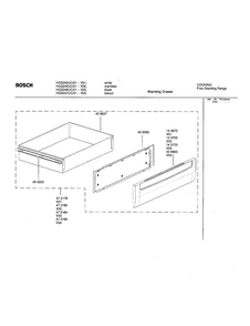 Warming Drawer Diagram and Parts List for HGS246UC 01 Bosch Range