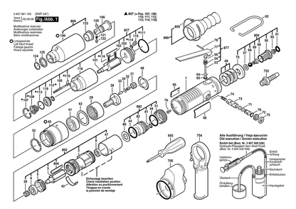 Section 1 Diagram and Parts List for 0607661103  Bosch Wrench