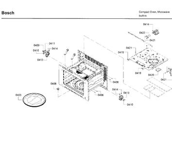 Cavity Diagram and Parts List for HMB50162UC 01 Bosch Microwave