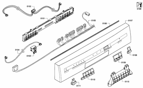 Control Panel Diagram and Parts List for S36KMK15UC 05 Bosch Dishwasher