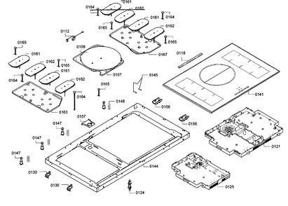 Cooktop Assy Diagram and Parts List for NITP666UC 01 Bosch Cooktop