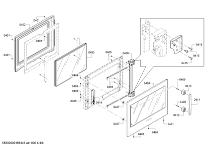Diagram 4 Diagram and Parts List for HBLP451RUC-02  Bosch Wall Oven