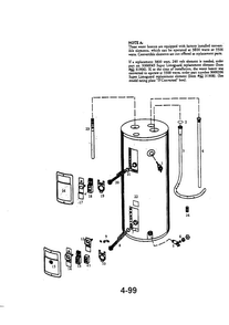 Kenmore 10 Anniversary 40 Gallon Diagram and Parts List for 153322450  Kenmore Water Heater