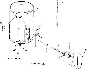 Replacement Parts Diagram and Parts List for 153317241  Kenmore Water Heater