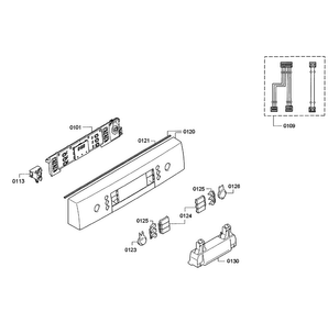 Control Panel Diagram and Parts List for SPE5ES55UC 07 Bosch Dishwasher