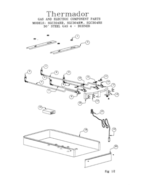 08 - GAS AND ELECTRIC COMPONENT PARTS Diagram and Parts List for SGC304R  Bosch Range