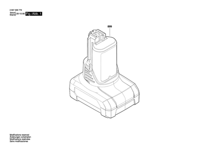 Part Location Diagram of 1607A3506H Bosch Tool GBA12V60 BULK 12V 6.0AH