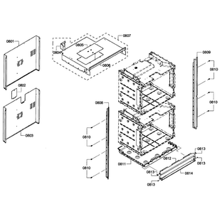 Cabinet Assy Diagram and Parts List for HBL3550UC 09 Bosch Wall Oven