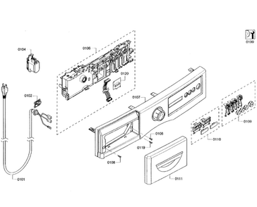 Control Panel Diagram and Parts List for WFVC5400UC 29 Bosch Washer