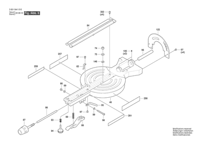 Section 6 Diagram and Parts List for 3601M41010  Bosch Miter Saw