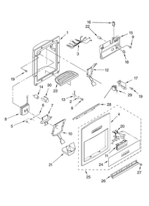 Dispenser And Front Parts Diagram and Parts List for KBUDT4270A 02 Thermador Refrigerator