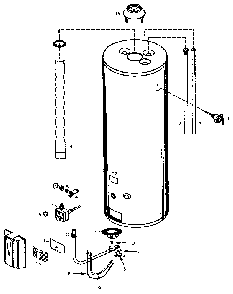 Replacement Parts Diagram and Parts List for 153334560  Kenmore Water Heater
