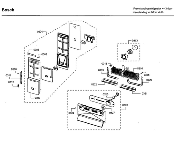 Evap Diagram and Parts List for B26FT80SNS 06 Bosch Refrigerator