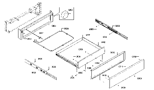 Drawer Diagram and Parts List for HIIP054U 01 Bosch Range