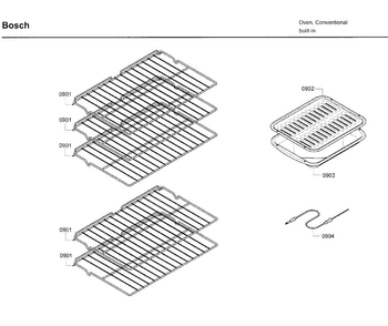 Rack Asy Diagram and Parts List for HBL5620UC 09 Bosch Wall Oven
