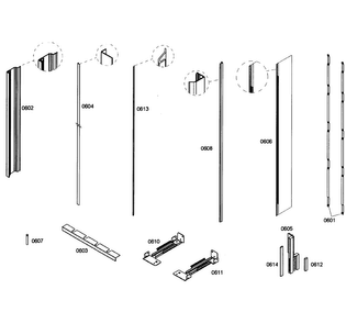 Framing Diagram and Parts List for T24ID80NLP 38 Thermador Freezer