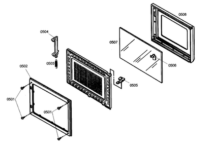 Door Assy Diagram and Parts List for MEMC301ES01  Thermador Microwave