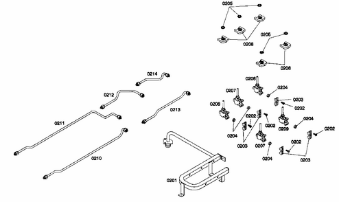 Valve Assy Diagram and Parts List for NGP942UC 01 Bosch Cooktop