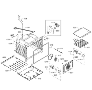 Oven Assy Diagram and Parts List for HES7282U 08 Bosch Range